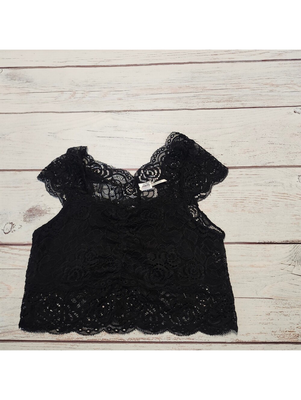 Free People Intimately Black Lace Crop Top Size Medium